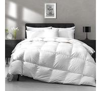 APSMILE Heavyweight Feather Down Comforter Queen Size - Ultra-Soft Luxury High Fill-Power Hotel-Style Thicker Winter Duvet Insert for Colder Weather/Sleeper (90x90, White)