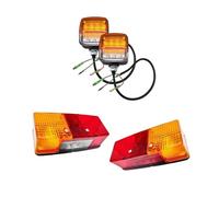 APSMOTIV 4pcs LED Forklift Lights - Front Work Lamps & Rear Warning Signals, Screw-Mounted, 10V-30V, Compatible with Heli H2000 CPCD70-100 & K Series CPCD50-70, Black