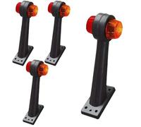 APSMOTIV Bajato 4x Side Rubber Stalk Marker Light Red/Amber Outline Lamp 12v Compatible for Truck Caravan Kenworth Peterbilt Freightliner Western Star Trucks Semi Trailers Side Marker Lights