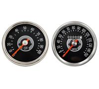 APSMOTIV Smiths Replica Speedometer 150 MPH & Tachometer Gauge Pair - Black Metal Analog Display - Fits Vintage Norton, Triumph, BSA Street Motorcycles - Universal Fitment - 2 Piece Set