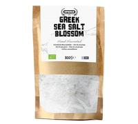 APSOGO Greek Sea Salt Blossom - Hand-Harvested Salt Crystals from the Aegean Sea - Unrefined, Additive-Free - 300g Eco Pouch