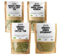 APSOGO Organic Wellness Tea Bundle - Nettle Leaf, Cistus, Lemon Verbena & Spearmint - Detox & Refresh Herbal Tea Bundle