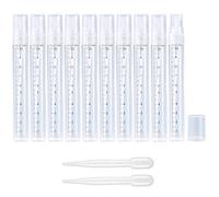 Apstaqeoo 10Pcs, 10Ml Empty Glass Spray Bottles with Scale - Clear Mini Sample Perfume Atomizer Vial Travel Bottles Set with Fine Mist Sprayer & Clear Dust Cap Perfect for Fragrance, Essential Oils