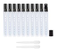 Apstaqeoo 10Pcs, 10Ml Empty Glass Spray Bottles with Scale - Clear Mini Sample Perfume Atomizer Vial Travel Bottles Set with Fine Mist Sprayer & Black Dust Cap Perfect for Fragrance, Essential Oils