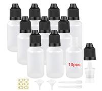 Apstaqeoo 10Pcs, 30Ml Plastic Dropper Bottles, Empty Squeezable Liquid Dropper Bottle Eye Droppers Sample Dispenser White Paint Dropper Bottles with Cap, Funnel, Label, Dropper for Essential Oil