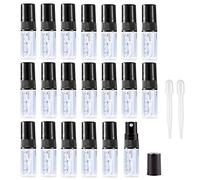 Apstaqeoo 20Pcs, 3Ml Empty Glass Spray Bottles with Scale - Clear Mini Sample Perfume Atomizer Vial Travel Bottles Set with Fine Mist Sprayer & Black Dust Cap Perfect for Fragrance, Essential Oils