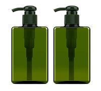 Apstaqeoo 2Pcs 100ML Empty Lotion Pump Dispenser Refillable Plastic Pump Bottles Travel Container With 6 Label for Lotion Shampoo Conditioner Body Wash Hair Gel Liquid Hand Soap Massage Oil (Green)