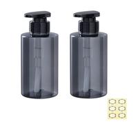 Apstaqeoo 2Pcs 300ml/10oz Empty Pump Bottle Dispensers - Refillable Plastic Shampoo Bottle Hand & Dish Soap Dispenser with pump, Lotion Shower Gel Storage Container Toiletries Liquid Dispenser (Grey)