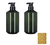 Apstaqeoo 2Pcs 300ML Empty Pump Bottles Dispenser, Refillable BPA-Free Plastic Lotion Pump Bottle Portable Shampoo Hand Pump Dispenser Durable Body Wash Travel Container for Kitchen Bathroom (Green)