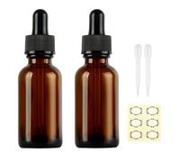 Apstaqeoo 2PCS 50ML Amber Glass Dropper Bottles - Empty Refillable Sample With Pipette for Essential Oil, Aromatherapy, Perfume, Laboratory - Black Cap