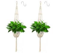 Apstaqeoo 2PCS Hanging Planters Baskets, Cotton Rope Macrame Plant Hanger Wall Hanging Plant Holder Flower Pot Holder with 2 S Shaped Hooks for Indoor Outdoor Garden Balcony Home Decor 110CM(Style 2)