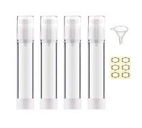 Apstaqeoo 4Pcs, 100Ml Airless Pump Bottles - Refillable Empty Clear Travel Lotion Pump Containers Vacuum Press Pump Bottles Travel Pump Dispenser for Foundation, Cream, Essence, Lotion, Gel, Shampoo