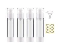 Apstaqeoo 4Pcs, 80Ml Airless Pump Bottles - Refillable Empty Clear Travel Lotion Pump Containers Vacuum Press Pump Bottles Travel Pump Dispenser for Foundation, Cream, Essence, Lotion, Gel, Shampoo
