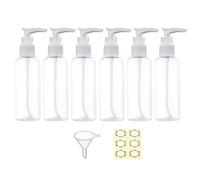Apstaqeoo 6Pcs 100ML Empty Travel Bottles Plastic Pump Bottle Lotion Dispenser Bottle Set Refillable Makeup Cosmetic Container TSA Approved for Toiletries Shampoo Massage Cleansing Oil (Transparent)