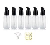 Apstaqeoo 6Pcs 50Ml Empty Lotion Pump Bottle Dispenser for Toiletries TSA Approved Pump Dispenser Leak-proof Plastic Travel Bottles Container with Label & Funnel for Cleaning Shampoo Cosmetic (Clear)