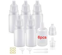 Apstaqeoo 6Pcs, 50Ml Plastic Dropper Bottles, Empty Squeezable Eye Liquid Dropper Bottle Refillable Sample Container Small Paint Eye Dropper Bottles with Cap, Funnel, Label, Dropper for Essential Oil