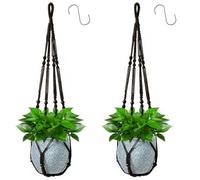 Apstaqeoo Macrame Plant Hanger, Black, 90CM, 2Pcs