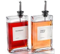 APT 1101 Olive Oil Dispenser for Kitchen, Cooking Oil Dispenser, Oil and Vinegar Dispenser Set, Olive Oil Bottle, Soy sauce dispenser, coffee syrup bottles - 2 pcs, Silver