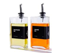 APT 1101 Olive Oil Dispenser for Kitchen, Oil and Vinegar Set, Bottle, Soy Sauce and Coffee Syrup Bottles - 2 Pcs, Black