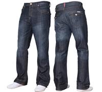 APT Bootcut Jeans Mens Wide Leg Flared Denim Trouser Flap Pockets Pants UK Sizes