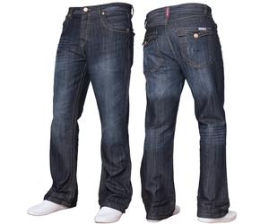 APT Bootcut Jeans Mens Wide Leg Flared Denim Trouser Flap Pockets Pants UK Sizes