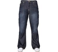 APT Mens Basic Blue Bootcut Wide Leg Flared Work Casual Jeans Big Sizes Dark Wash 28 W X32