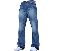 Apt Mens Basics Regular Fit Bootcut Jeans W40- L32 Light Wash