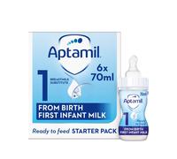 Aptamil 1 First Baby Milk Formula Starter Pack Ready to Use Liquid, from Birth, 6x70 ml