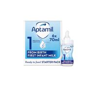 Aptamil 1 First Baby Milk Formula Starter Pack Ready to Use Liquid, from Birth, 6x70 ml