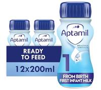 Aptamil 1 First Infant Baby Milk Liquid Formula, Ready to Feed, From Birth, 200 ml, Pack of 12