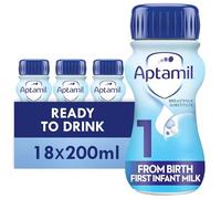 Aptamil 1 First Infant Baby Milk Ready to Use Liquid Formula, from Birth, 1.2L (18*200 ml)