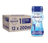 Aptamil 1 First Infant Baby Milk Ready to Use Liquid Formula, from Birth, 200 ml (Pack of 12)
