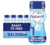 Aptamil 1 First Infant Baby Milk Ready to Use Liquid Formula, from Birth, 200 ml, (Pack of 24)