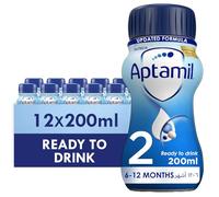 Aptamil 2 Follow On Baby Milk Ready to Use Liquid Formula, 6-12 Months, 200ml (Pack of 12)