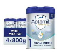 Aptamil Advanced 1 First Infant Baby Milk Powder Formula, from Birth, 800g (Pack of 4)