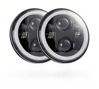 Aptfkec For FXST For FXSTB For FXSTC For FXSTD For VRSCB Motorcycle Headlight 5.75 Inch Halo Angel Eyes LED 5-3/4" Projector Headlamp Headlights(2pcs Black)