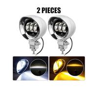 Aptfkec For Suzuki For Chopper Motorcycle LED Spot Driving Light Dual Color Headlight Auxiliary Spot Lamp For ATV Scooter Moto Fog Light Headlights(2pcs)