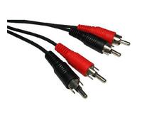 Aptii 2 x RCA Phono to double RCA Male Cable lead Nickel 10m