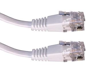 Aptii Flat Network Cable. CAT 6 Ethernet LAN 10/100/1000 Gigabit Patch Lead White 2m