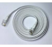 Aptii Flat Network Cable. CAT 6 Ethernet LAN 10/100/1000 Gigabit Patch Lead White 3m