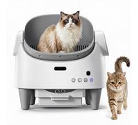 Aptlition Automatic Cat Litter Tray, Self-Cleaning Open-Top Litter Box with App Control, 360° Safety Sensors, Odour-Free, 10L Waste Bin, Multi-Cat, Includes Liner
