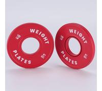 APTLITON 2 Pcs Olympic Rubberised Fractional Weight Plates, Micro Incremental Weights for Cross Fitness Deadlifts Strength Training, Red, 1.25 LB