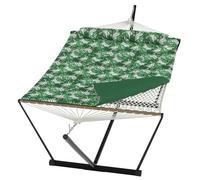 Aptliton 2 Person Portable Double Hammock for Outdoor with Pillow, Heavy Duty Portable Hammock with Adjustable Steel Stand for Patio, Garden, Beach, Backyard