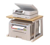 Aptliton 2-Tier Desktop Printer Stand Holder, Multi-Purpose Desk Organizer Storage Shelf Home Office Tabletop Printer Shelf for Fax Machine, Scanner, Files, Books, Microwave Oven, 58x34x38Cm