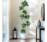 Aptliton 210cm/7FT Artificial Fiddle Leaf Fig Tree, Tall Faux Indoor Outdoor Tree in Black Nursery Pot, Lifelike PE PVC Leaves, Stable Cement Base and Adjustable Branches for Home Office Decor, Green