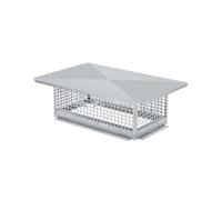 Aptliton 304 Stainless Steel Square Chimney Cowl, Chimney Bird Guard & Rain Cap Cover, Flue Hood Protector for Roof Vent, Stove & Fireplace, 8 * 13'' Base, Silver