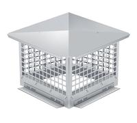 Aptliton 304 Stainless Steel Square Chimney Cowl, Chimney Bird Guard & Rain Cap Cover, Flue Hood Protector for Roof Vent, Stove & Fireplace, 14 * 14'' Base, Silver