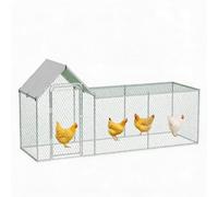 Aptliton 3m Heavy Duty Chicken Run Enclosure, with Waterproof Anti-UV Roof Cover, Galvanized Metal Poultry Coop with Door, Large Outdoor Farm Pen for Chickens, Ducks and Rabbits