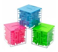 Aptliton 3PCS Money Maze Puzzle Box for Kids & Adults, Fun Money Holder Gift Box, Brain Teaser Challenge for All Ages, Green+Blue+Pink