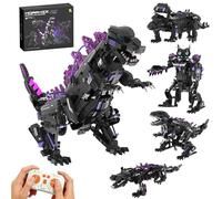Aptliton 5-in-1 STEM Robot Dinosaur Building Kit - Remote & App Controlled Transforming Construction Set, Build Triceratops, Pterosaur & More, Programmable Robotic Toy for Kids Ages 8+ Boys Girls
